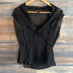 Black Ruffed Top